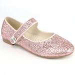Baby Toddler Wholesale Price Girls Kids Princess Glitter Girl Fashion Ankle Strap Ballet Flat Childrens Dress Party Shoes