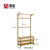 Bamboo Coat Rack Stand Door Change Shoe Bench Vertical Coat Rack Multi-Function Hangers
