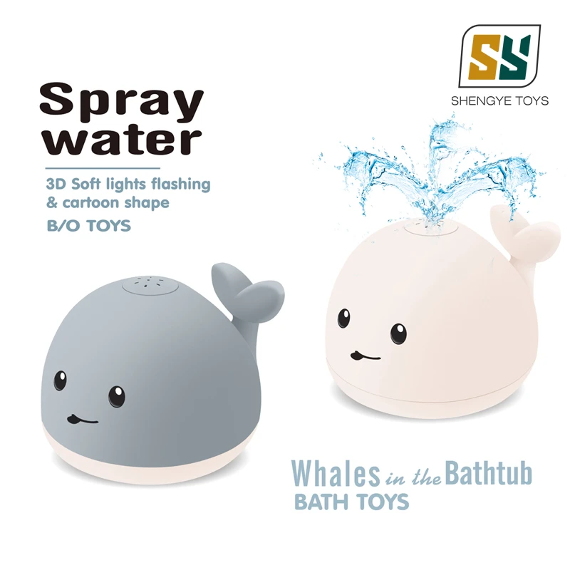 Bath Toys Light Up Water Spraying Whale Squirt Bathtub Shower Pool Bathroom Toy
