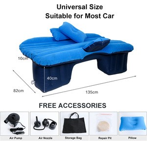 Beige Car Air Inflatable Bed for Mattress Back Seat Bed Cushion with Air Pump Pillows For Travel Camping