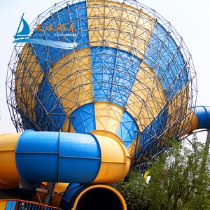 Best Price Fiberglass Funny Park Equipment Big Trumpet Water Slide For Adults Play
