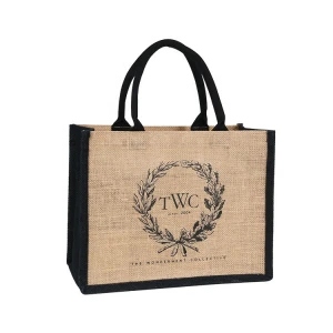 Best Quality Personalized Jute Shopping Bag Wholesale Hemp Bags With Button