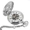 best selling automatic skeleton pocket watch steampunk pocket watch with chain