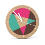 best selling round cork desk clock with color printing