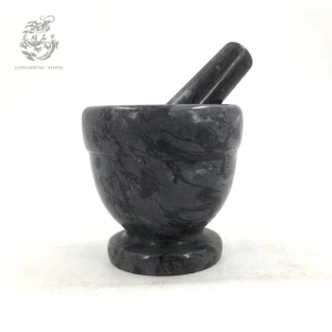 black marble mortar and pestle set 4 stone bowls with garlic grinder
