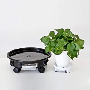 Black Plant Caddy Plant Stand Round Planter Trolly Tray Outdoor Indoor Flower Pot Mover with Caster Wheels and a Water Container