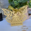 Butterfly laser cut candy packaging pink decorate wedding favor boxes with ribbon