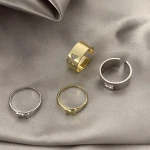 Butterfly Ring Set Couple Jewelry Accessories Trendy Rings Set 18K Gold Plated Stainless Steel Open Stacking Ring Set