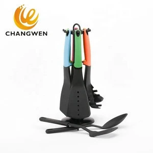Camping cookware kitchen utensil 6pcs nylon kitchen tools with silicone handle