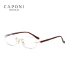 Caponi New Products 2021 Rimless Anti Blue Light Blocking Plastic Eyewear Women Gafas De Lectura Optical Reading Glasses