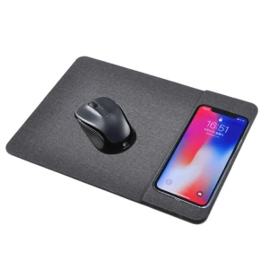 CASUN Qi Certified 10W Fast Wireless Charging Pad Blue Brown Color Mouse pad with Wireless Charger