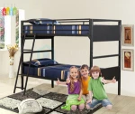 cheap china new design hotel dormitory steel bunk beds for sale with ladder and curtain rod for kids adult use