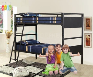 cheap china new design hotel dormitory steel bunk beds for sale with ladder and curtain rod for kids adult use