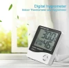 Cheap Indoor Room Lcd Electronic Temperature Humidity Meter Digital Thermometer Hygrometer Weather Station Alarm Clock Htc-1