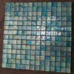 Cheap price green  stained glass mosaic for swimming pool tiles