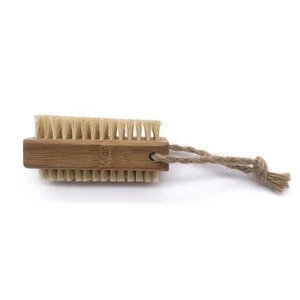 Cheap prices sold directly by factories Bamboo Handle  Natural Bristle SPA two-sided nail brush