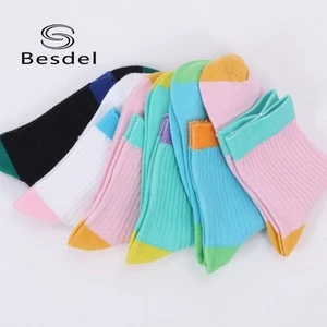 cheapest cotton yarn socks hosiery in zhuji manufacture, travel colorful disposable socks for women