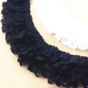 Chiffon Tape Ribbon Ruffle Lace Pleated Chiffon Lace Trim Flower Collar Garment Skirt Accessories Pleated Lace Fabric S468