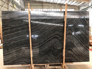 China Black Marble Slabs And Granite With Wooden Vein Wood Marble Cheap Black Stone Tile Marble Flooring