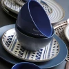 China Elegant Pattern Blue Glazed Ceramic Luxury Dinner Set Bowl Plates Porcelain Dinnerware Sets For Hotel
