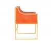 China Factory Wholesale Stainless Steel Legs Luxury Gold Armrest Velvet Dining Chair