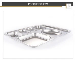China made tableware dishes stainless steel cafeteria trays with eco friendly material