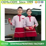 Chinese latest design high quality hot sale coffee shop bar waiter uniform