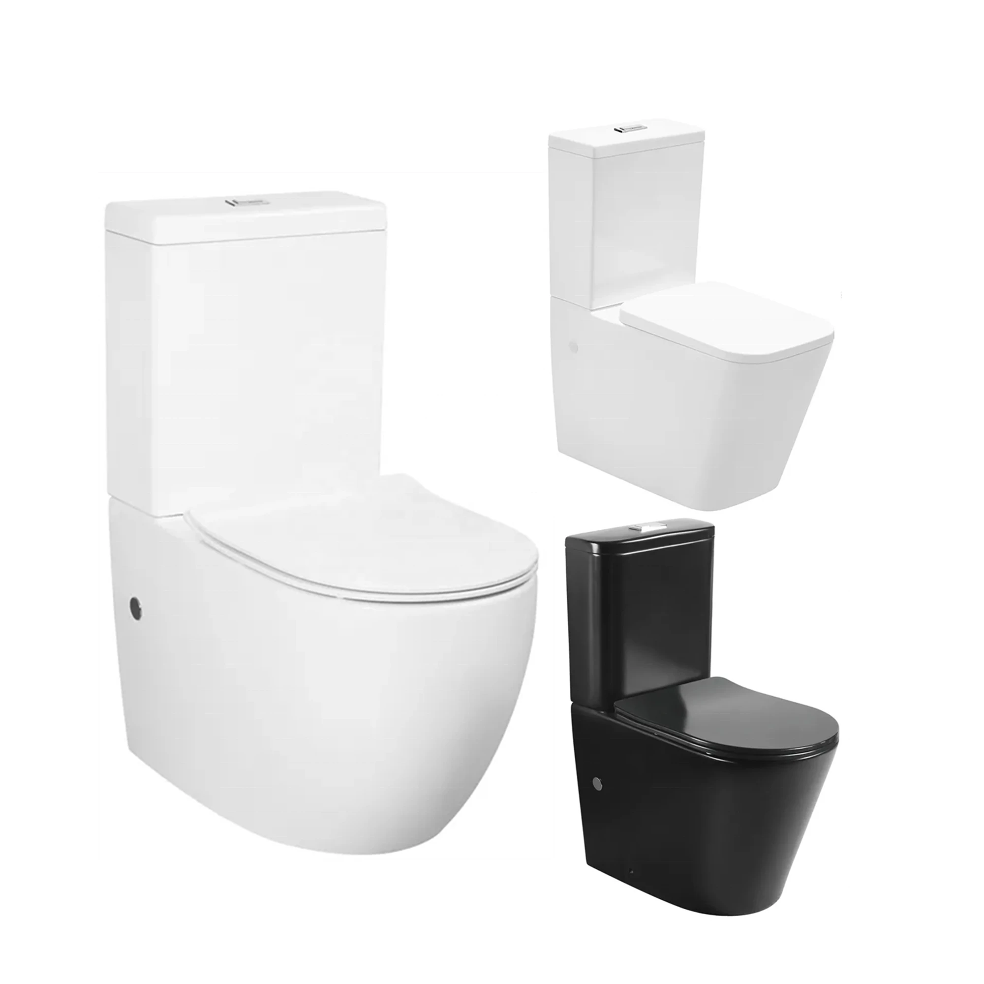 Chinese modern sanitary ware bathroom ceramic black wc piss two piece toilet set