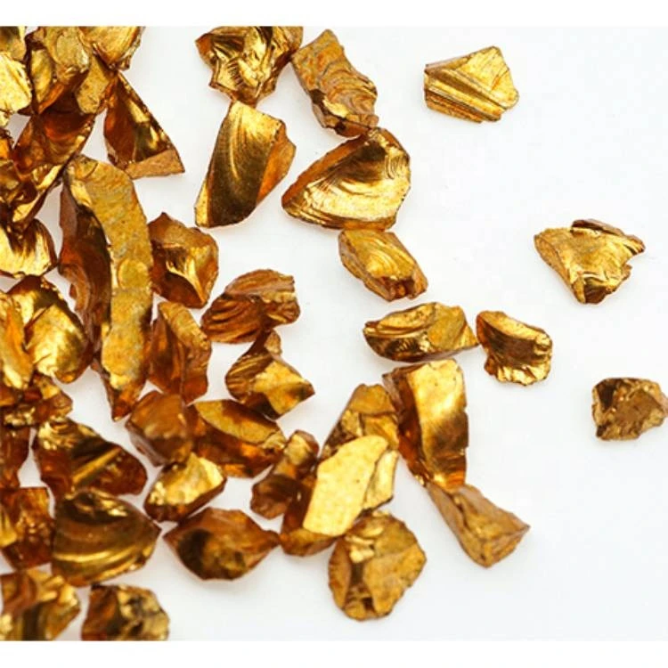Clear Crushed Mirror all sided gold glass chips for terrazzo
