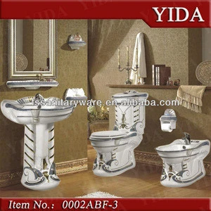 color toilet bowl suite_cheap flower color ceramic toilet bidet basin set