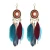 Import Colorful Feather Vintage Bohemian Fringed water drops earrings temperament wild earrings fairy earrings Boho Indian Jewelry from China
