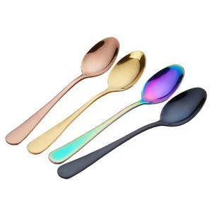 Colorful Stainless Steel Pvd Coating Gold Dessert Coffee  Custom Spoon