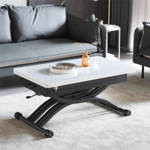 Competitive Price luxury adjustable  modern design folding multifunction tempered glass coffee table