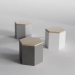 Concrete Multi Color with Wooden Lid Soy Coconut Scented Candle Custom Label Scent Luxury Gift