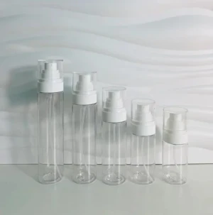 Cosmetic pump bottle 50ml 80ml 100ml packaging spray bottle PET white black plastic spray bottle