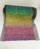 Crystal square mesh fabric, 24 rows, glass diamond, black mesh fabric, transparent clothing decoration