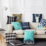 Custom digital print blank linen cotton cushion covers decorative cover