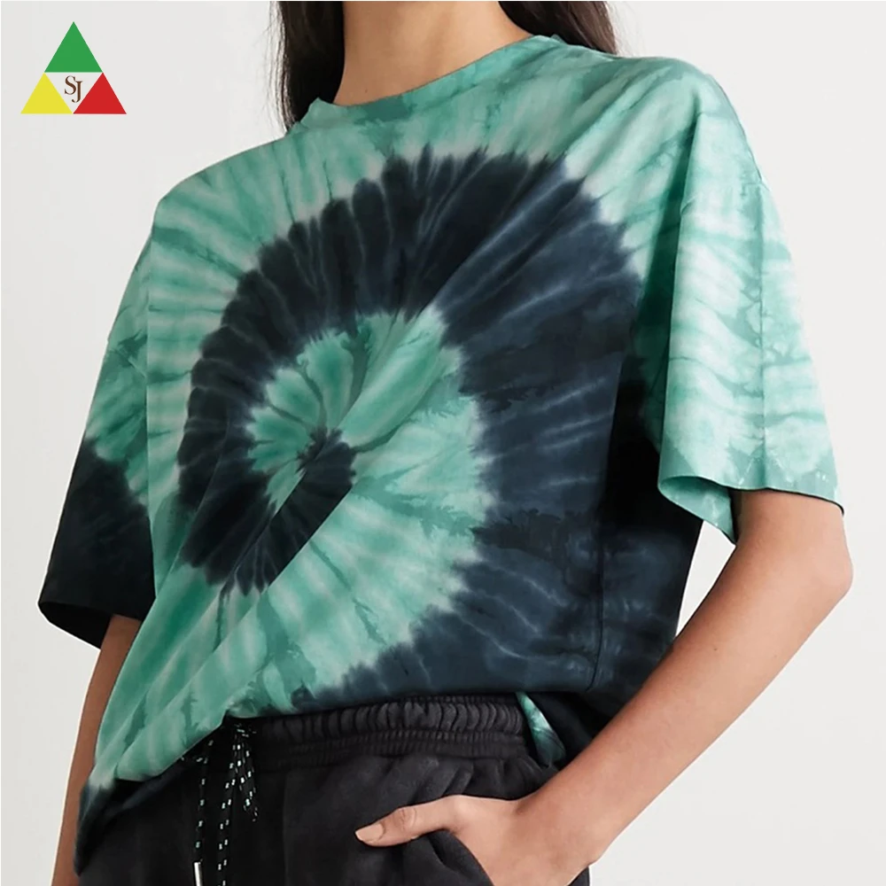 custom embroidered 100% cotton high quality hip hop tie-dye t shirt