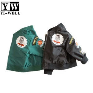 custom embroidery wholesale fashion baby kids bomber jacket