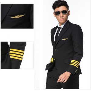 Custom high quality airline uniform with shirts coats trousers design pilot uniform for the airport