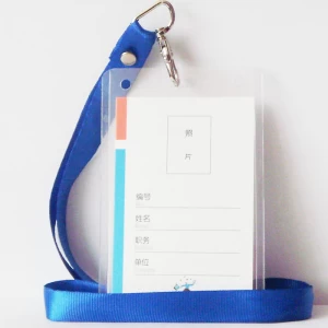 Custom high quality Work card set pu badge holder id badge card holder