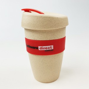 Custom LOGO BPA free reusable rice husk fiber drinking juice water coffee cup