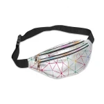 Custom Logo Print Waterproof Waist Bag Fanny Pack PU Leather Cross Body Hiking Bag