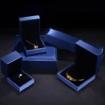 Custom Logo Quality Blue Gold Silver Packaging Jewelry Boxes Ring Bracelet Necklace Pendant Jewellery Set Boxes on Stock