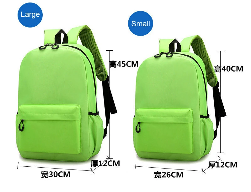 Custom LOGO Students Bookbag Teenagers Shoulders Bag Adult Backpack