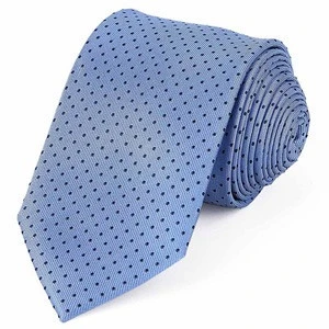 Custom MenSilk Ties Designers Fashion Blue Dot Neck tie Wedding Busigness Slim 6.5CM Jacquard Woven Luxury Tie for Men Cravat