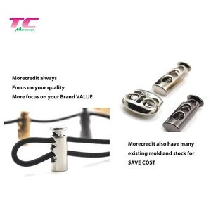 Custom Metal Garment Stopper Accessories Thread Drawstring Cord End with Metal Spring Rope Toggle Stopper for Cord Lock