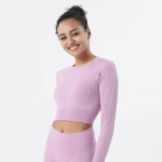 Custom seamless Yoga set fitness suit quick-drying sports long sleeve  tights pants running gym apparel women slim wear OEM