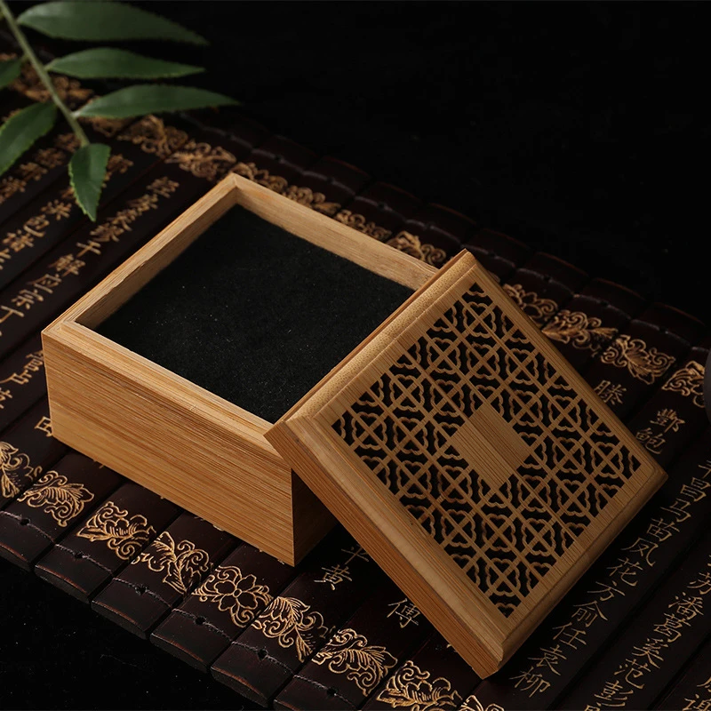 custom small square bamboo incense box