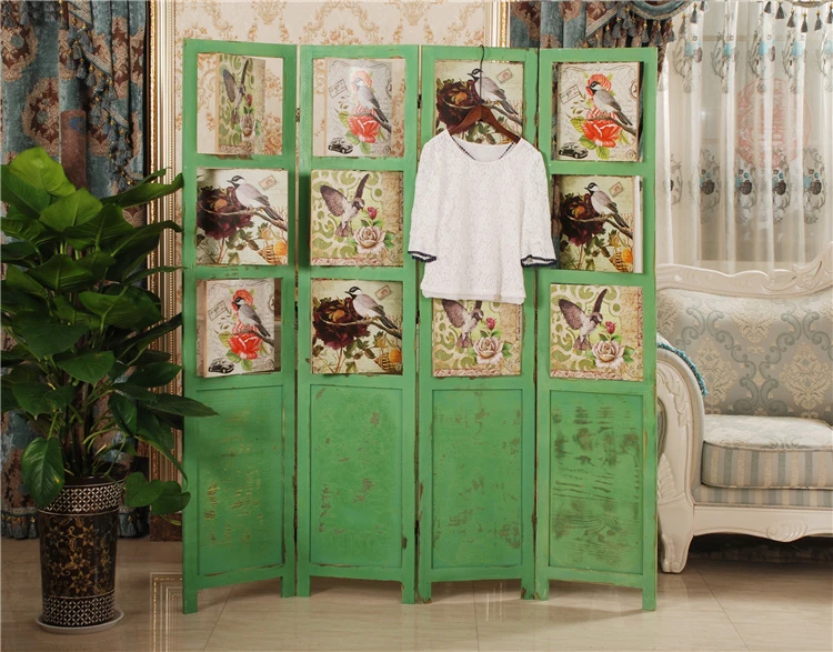 Custom tradition distressed room divider partition screen dining and living room partition designs screen